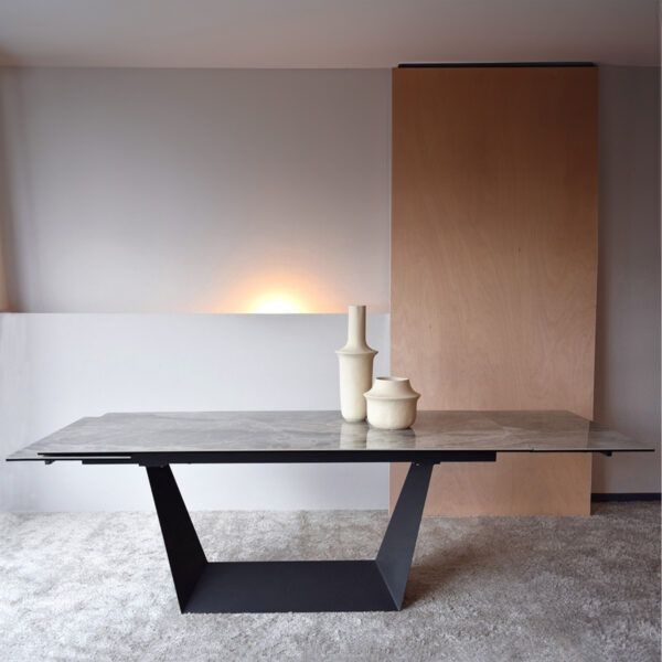 MESA COMEDOR EXTENSIBLE CERÁMICO METAL