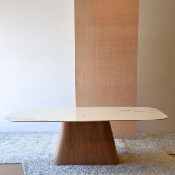 MESA COMEDOR CERÁMICO BASE FRESNO MATE